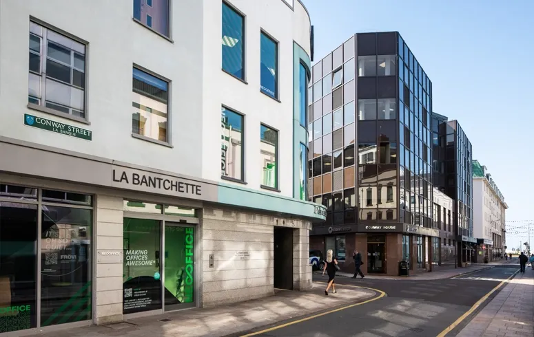 The Neo Office showroom exterior on Conway Street, St Helier